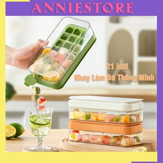Khay làm đá dạng nhấn tiện lợi cho tủ lạnh đôi 21 viên Chất liệu cấp thực phẩ Làm và lưu trữ