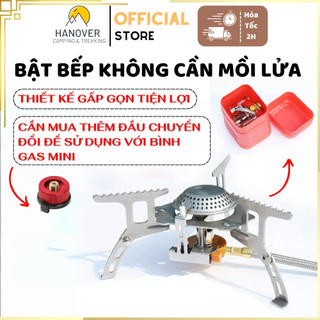 Bếp gas mini camping gấp gọn cao cấp, bếp gas cắm trại dã ngoại không cần mồi lửa tiện lợi