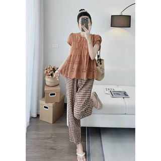 Set bộ áo baby doll quần baggy