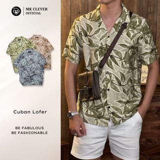 Áo Sơ Mi Cuban nam Lofer Ngắn Tay MK CLEVER Chất liệu đũi mềm mịn, thoáng mát, chống nhăn, form rộng mặc hằng ngày
