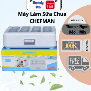 Máy làm sữa chua Chefman 12 cốc thủy tinh, Bảo Hành 24 tháng, Có Khay Chống Vỡ Cốc An Toàn