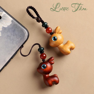 (Quà Tặng) Móc treo gỗ đàn hương đủ màu cu te dễ thương làm đẹp sang trọng