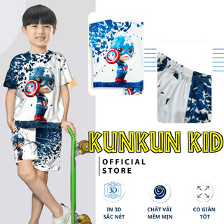 Quần áo thể thao bé trai in 3D hình siêu nhân Iron Man sành điệu, giá rẻ - Kunkun Kid