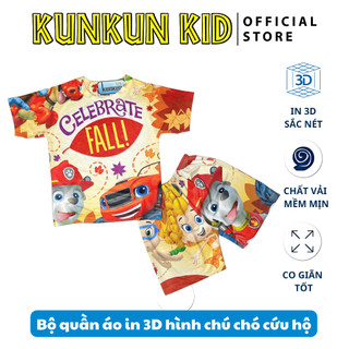 Quần áo thể thao bé trai thun lạnh in 3D hình chú chó cứu hộ giá rẻ - Kunkun Kid
