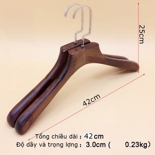 Móc treo quần áo gỗ vest 42cm (bộ 10 móc)