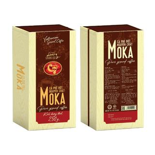 Cà phê bột moka - hộp vuông 250gr - con chồn vàng - huca food.