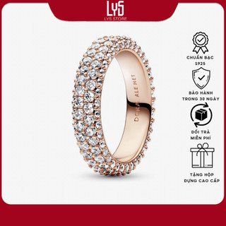 Nhẫn bạc nữ lys timeless pave double-row ring - 8120rg fullbox phụ kiện pan