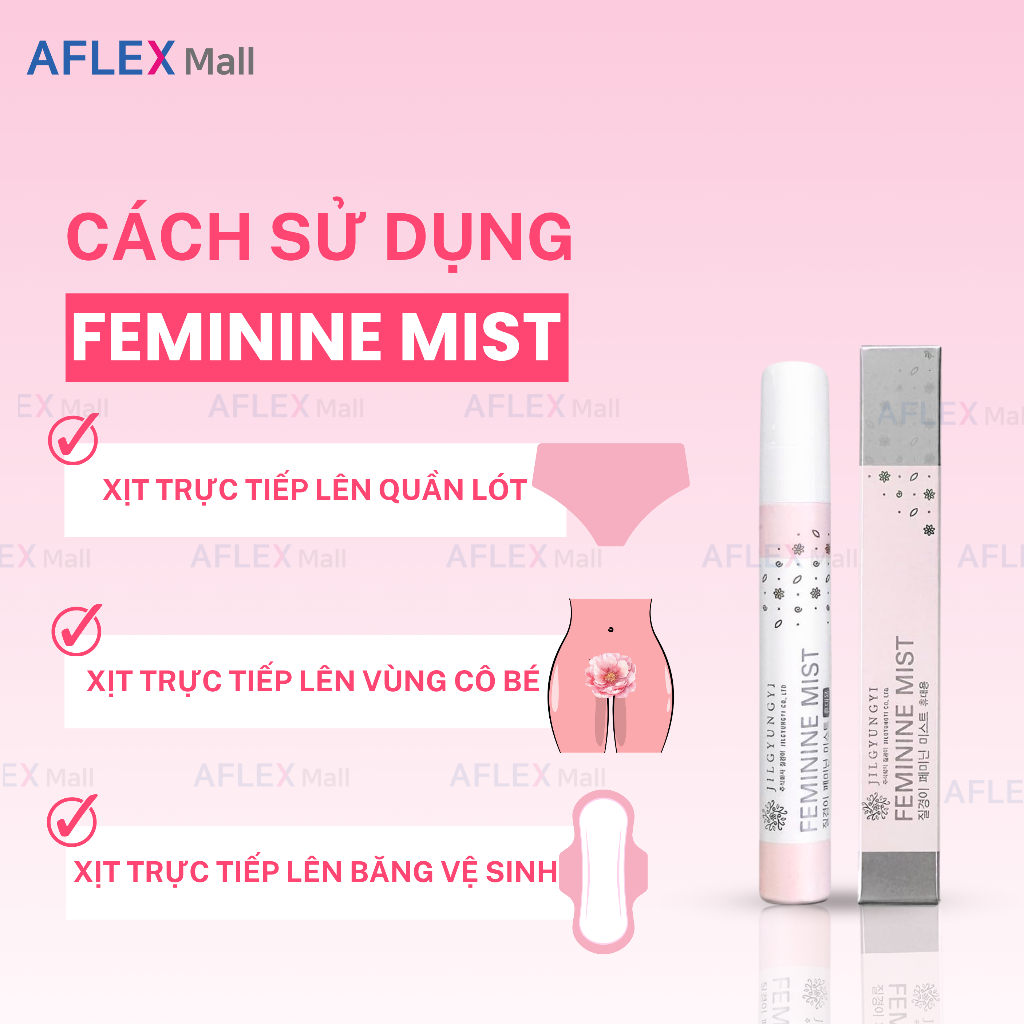 Xịt phụ khoa thơm vùng kín Jilgyungyi Feminine Mist khử mùi hiệu quả 9ml