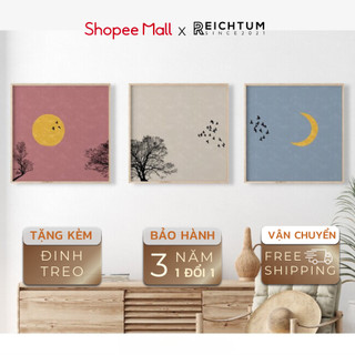 Tranh treo tường canvas tráng gương SET3 của REICHTUM - Phòng khách/ Decor nhà ngủ/ Chất liệu bền bỉ