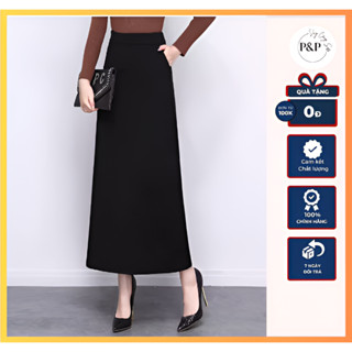 Chân Váy Chữ A Suông Dáng Dài Đến Mắt Cá Chân 90cm_Thơi Trang Công Sở 2024_PPVATCONGSO_60PP