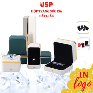 Hộp đựng nhẫn ISA Bát Giác JSP cao cấp da nhận in Logo hộp đựng trang sức dây chuyên hộp nhẫn đôi