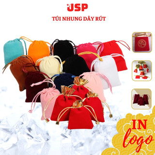 Hộp đựng trang sức túi nhung dây rút JSP in Logo túi dây rút phụ kiện túi đựng vang JSP