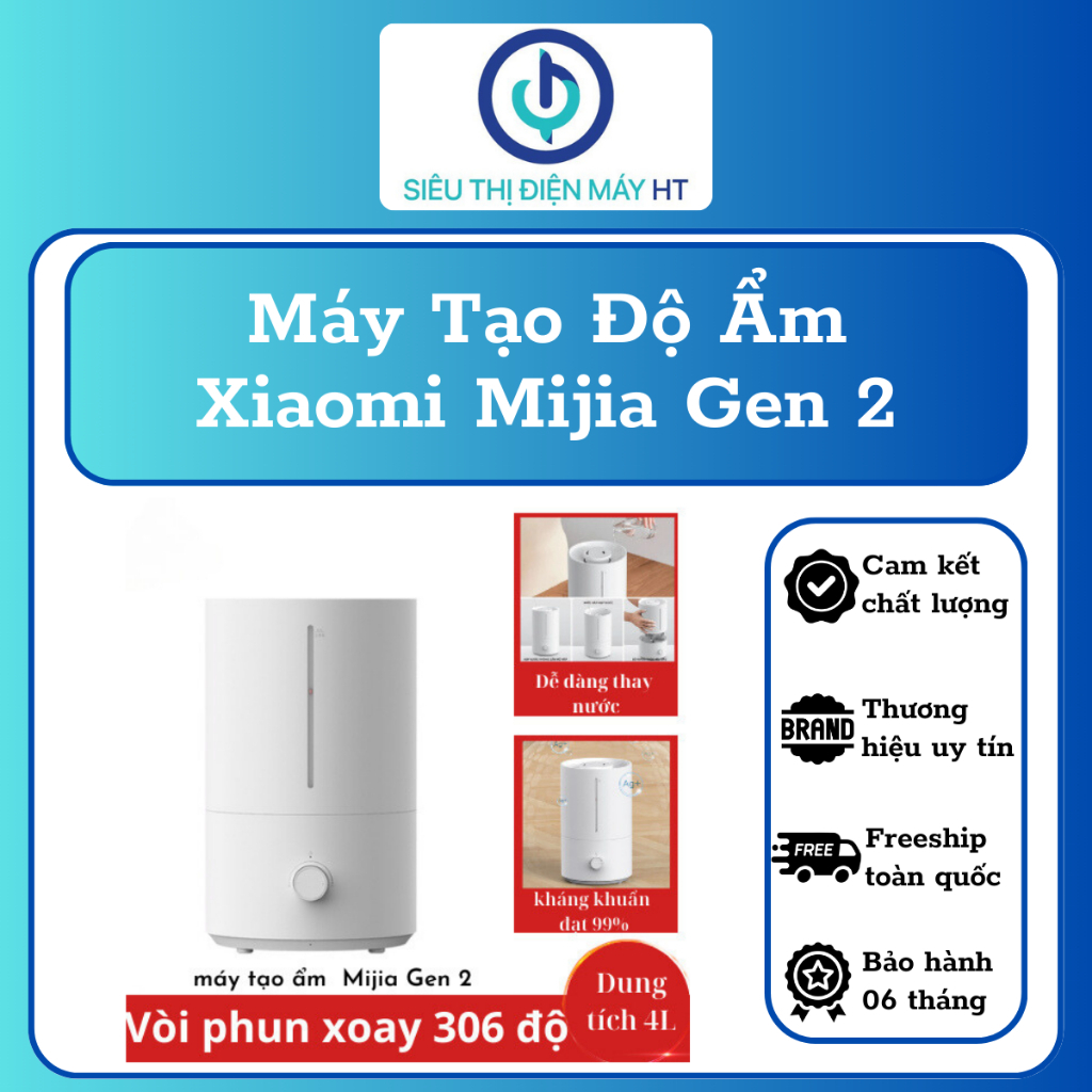 (XẢ KHO) Máy phun sương tạo độ ẩm Xiaomi Mijia gen 2 MJJSQ06DY - Tạo Ẩm, Ion Kháng Khuẩn, Dung Tích 