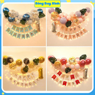 [IB Đổi Số Tuổi] Set Trang Trí Sinh Nhật Cho Bé Trai, Bé Gái Mẫu Mới Hot, Kèm Đèn LED, Tặng Kèm BƠM+ BĂNG DÍNH