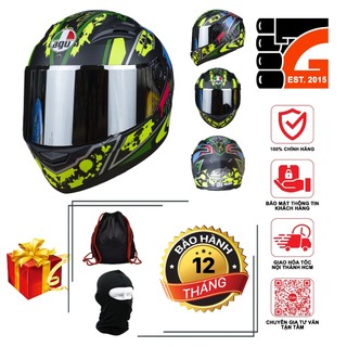 [TẶNGTÚIĐỰNG + KHĂNTRÙM + BH12THÁNG] Nón Bảo Hiểm Fullface AGU tem B01 A138
