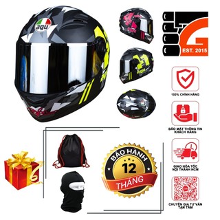 [TẶNGTÚIĐỰNG + KHĂNTRÙM + BH12THÁNG] Nón Fullface AGU tem B04 A138