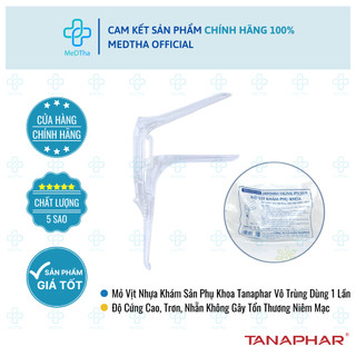 Mỏ vịt khám phụ khoa tanaphar, nhựa nguyên sinh đã tiệt trùng túi 1 cái