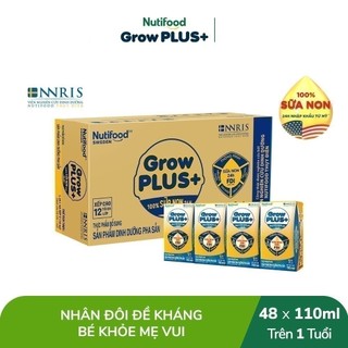 Sữa bột pha sẵn nutifood growplus+ sữa non vàng 110ml thùng 48 hộp