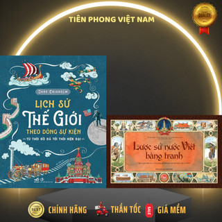Sách - Combo 2 cuốn Lịch sử thế giới theo dòng sự kiện + Lược sử nước Việt bằng tranh - Kim Đồng
