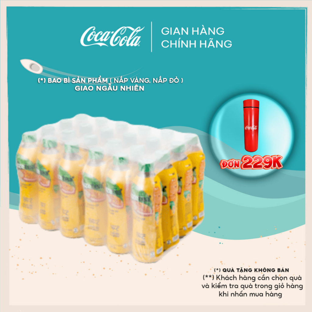 Lốc 24 Chai Trà Chanh Dây Và Hạt Chia Fuzetea+ 450ml Coca-Cola Official Store