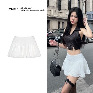 Chân váy ngắn phối ren, có lót quần THELSTUDIOS