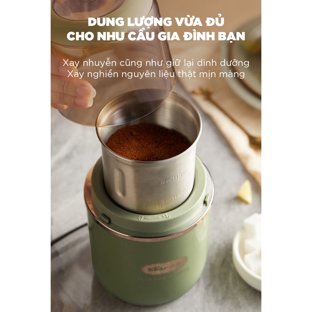 Máy xay hạt khô Bear MDJ-D02H1, Công suất 200W, Đa năng xay gia vị tiêu ớt, bột khô, BH 18 tháng | BigBuy360 - bigbuy360.vn