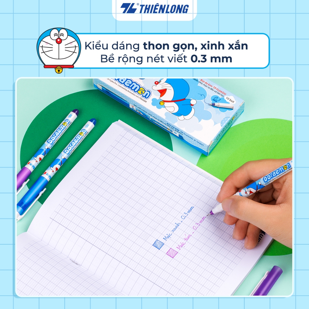 Combo 5/10/20 Bút lông kim, bút mực nước Thiên Long ngòi 0.3mm mực xanh đỏ đen tím, nét viết mảnh không lem FL-04/DO