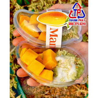 Hộp xôi xoài kèm tem XY588 đựng xôi xoài, hộp trái xoài đựng bánh lạnh tiramisu, panna cotta, chesse cake
