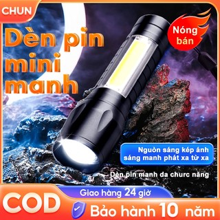 đèn pin ánh sáng mạnh Ngoài trời đa chức năng chiếu sáng hộ gia đình đèn pin nhỏ