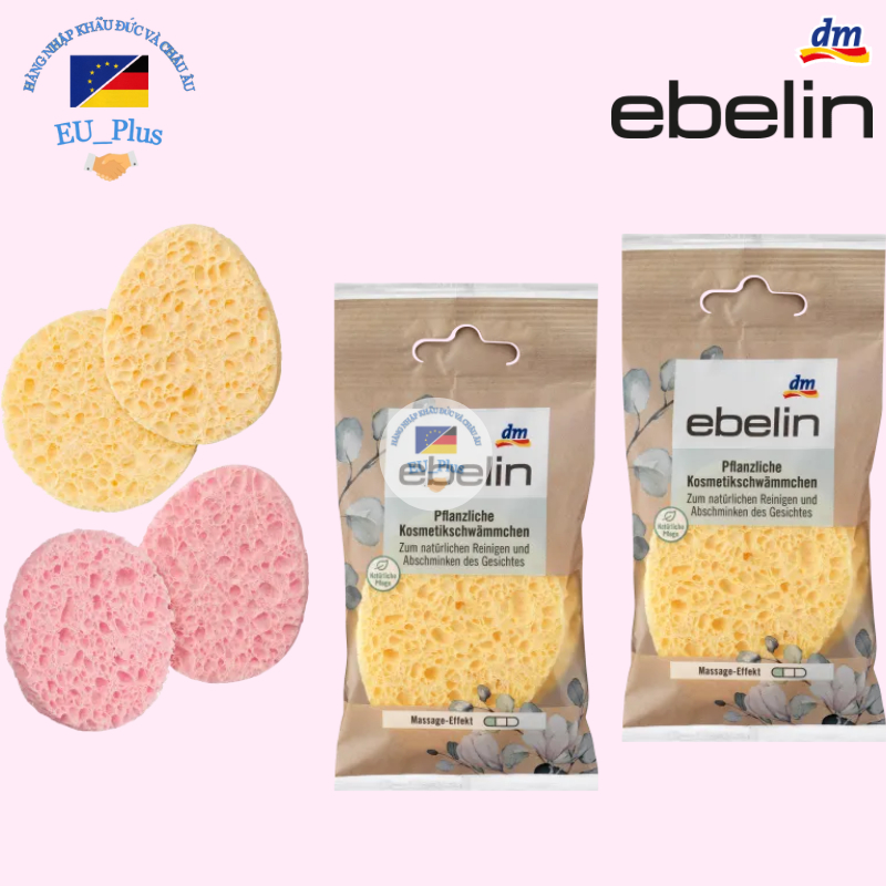 Bọt biển rửa mặt Ebelin set 2 (Đức) - 	 4066447272369