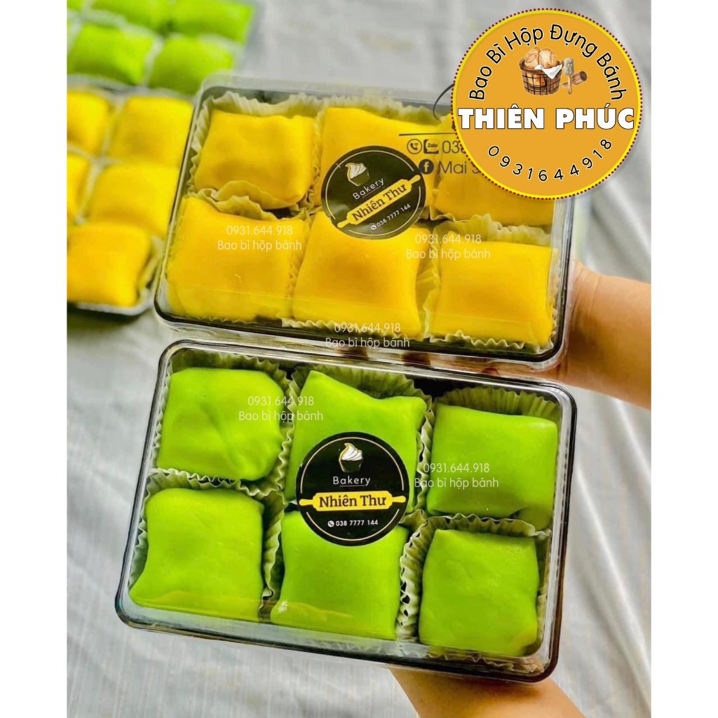 100 Hộp 6 ngăn đựng bánh crepe sầu riêng - Hộp 6 ngăn đựng bánh mousse - Hộp đựng 6 bánh trung thu 7