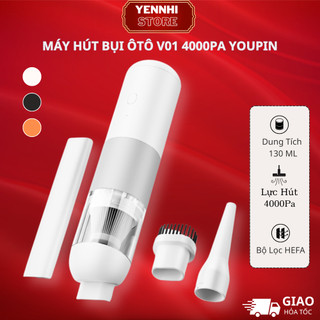 Máy Hút Bụi Ô Tô Cầm Tay Không Dây V01 3Life Xiaomi Youpin 4000Pa,Lực Hút 4000Pa,Không Ồn,Pin Trâu,Tặng 3 Đầu Hút