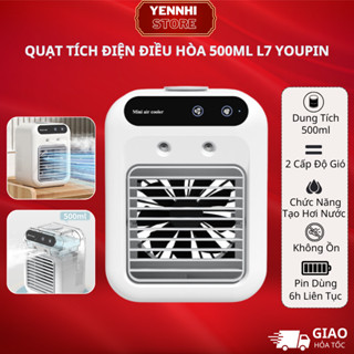 Quạt Điều Hoà Mini XM Youpin 3Life 500ml 2 Tốc Độ Gió,Chế Độ Phun Hơi Nước Ướt Làm Mát,Không Ồn,Pin Dùng 6 Tiếng