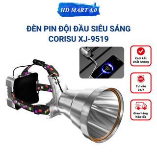Đèn pin đội đầu siêu sáng CORISU XJ9519, XJ1122 pin khỏe 7-9H, 5 chế độ sáng, sạc ngược điện thoại - Bảo hành 12 tháng