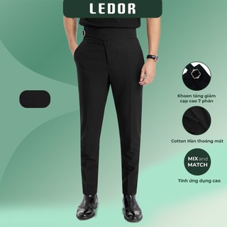 Quần Âu Nam, Quần Tây Sidetab LEDOR cạp cao Premium Season 2 Form Slim-Fit, Năng Động, Thoải Mái