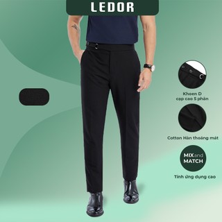 Quần tây nam cạp cao Sidetab D form Slim Fit LEDOR, sang trọng, lịch lãm