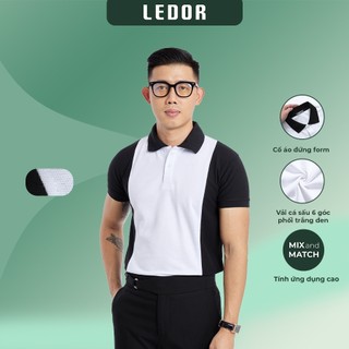 Áo Polo Nam BLACK & WHITE vải cá sấu 6 góc Form Regular Fit.