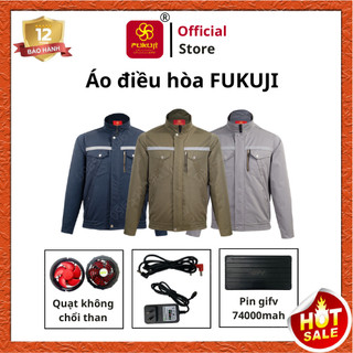Áo điều hòa Fukuji cao cấp chính hãng, áo bảo hộ gắn quạt gió thiết kế 2024 dùng liên tục trên 10 giờ bảo hành 12 tháng