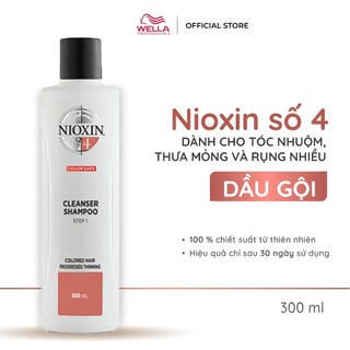Dầu Gội NIOXIN 4 Dành Cho Tóc Nhuộm, Thưa Mỏng Và Rụng Nhiều Trong Thời Gian Dài Cleanser Shampoo Colored Hair 300ml-1L