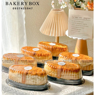 100 hộp oval đế đen đựng flan cheese, bánh mì hoa cúc