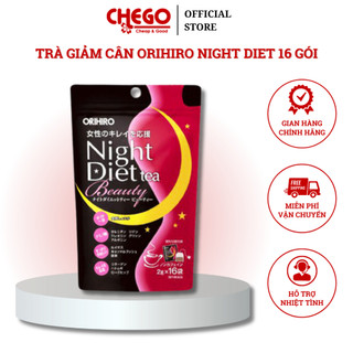 Trà giảm cân Night Diet Beauty Collagen Orihiro Nhật Bản 16 gói giảm mỡ thừa, bổ sung collagen, làm đẹp da