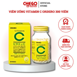 Viên uống Vitamin C Orihiro 300 viên giải nhiệt, thanh lọc cơ thể,đẹp da, tăng cường sức đề kháng