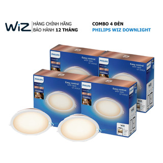 Combo 4 đèn âm trần wiz tunable white downlight 2200k-6500k