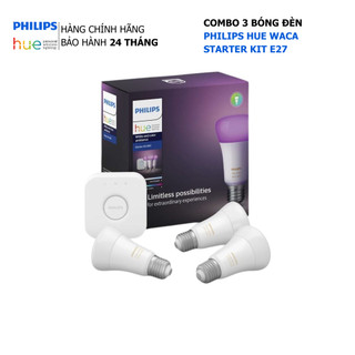 Bộ ba đèn thông minh 16 triệu màu Philips Hue White and Color Ambiance - Starter Kit 3 bóng E27