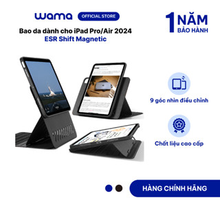Bao da dành cho iPad Pro M4/Air 6 2024 ESR Shift Magnetic cải thiện tầm nhìn, 9 góc nhìn tùy chỉnh