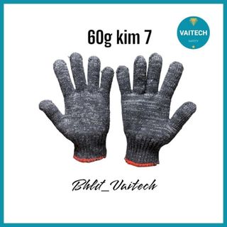 (1set=100đôi) Găng tay sợi muối tiêu 60g