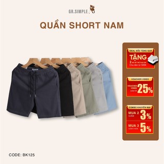 Quần Đùi Nam Kaki, Quần short Kaki Nam GRSIMPLE Phom ôm vừa vặn, kaki bền màu trẻ trung (BK125)