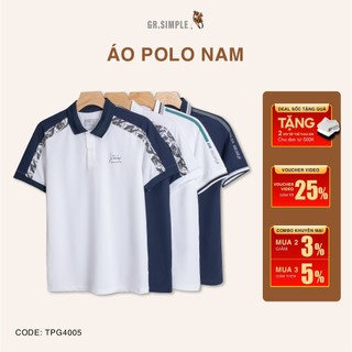 Áo POLO Nam Ngắn Tay Họa Tiết (2 màu) GRSIMPLE Phối Họa Tiết Vai Đẹp, Lịch Sự - TPG4005