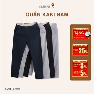 Quần kaki dài nam GRSIMPLE dáng Slim Fit, dáng ôm, chất liệu co giãn dáng âu
