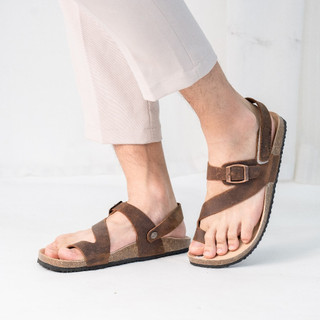 DK24 - Dép Birken Đế Trấu BIOLINE Official Quai Xỏ Ngón Unisex Nam nữ Da Bò Thật